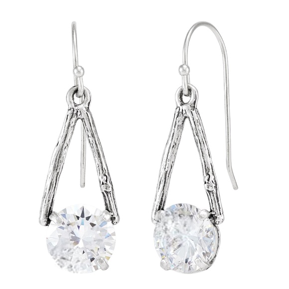 SOLD SILPADA Extra Sparkly Cubic Zirconia Drop Earrings New in Pouch & Box - Picture 2 of 5